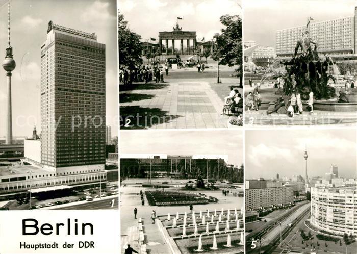 BERLIN CITY Interhotel Berlin Brandenburger Tor Neptunbrunnen Palast der Republ