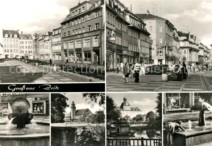 ZEITZ Sachsen-Anhalt Wilh Kuelz Platz Leninstrasse Kugelbrunnen Bahnhof Moritzbu