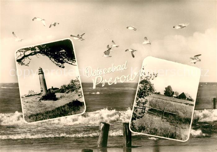 Prerow Ostseebad Leuchtturm Brandung Ortsmotiv