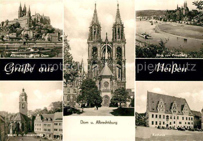 Meissen Elbe Sachsen Albrechtsburg Dom Proschwitzblick Markt Frauenkirche Rathau