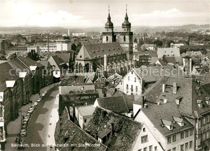 Bayreuth Kanzleistrasse mit Stadtkirche