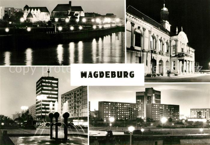 Magdeburg Elbepartie Rathaus Haus der Lehrer Hochhaus Jakobstrasse