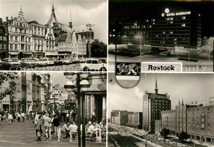 ROSTOCK  CITY Ernst Thaelmann Platz Interhotel Warnow Kroepeliner Str Lange Str