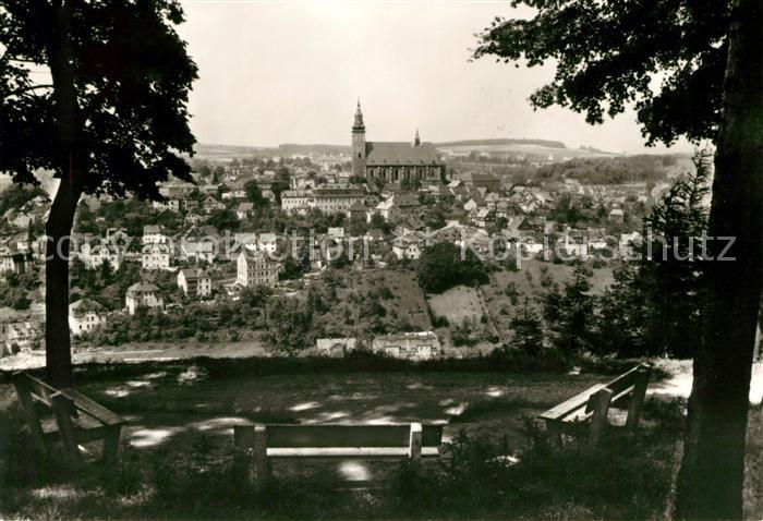 Schneeberg Erzgebirge Stadtblick mit Kirche