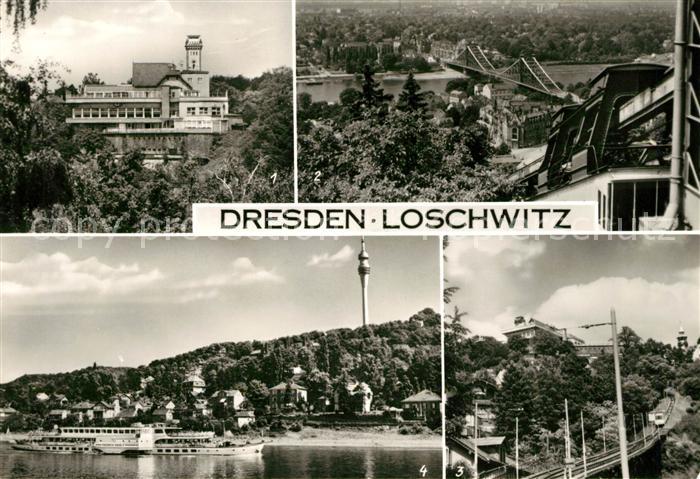 Loschwitz Dresden Luisenhof Blaues Wunder Schwebebahn Elbepartie Fernsehturm