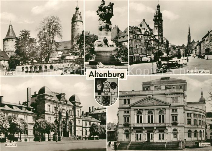 Altenburg Thueringen Schloss Skatbrunnen Markt Rathaus Bahnhof Theater