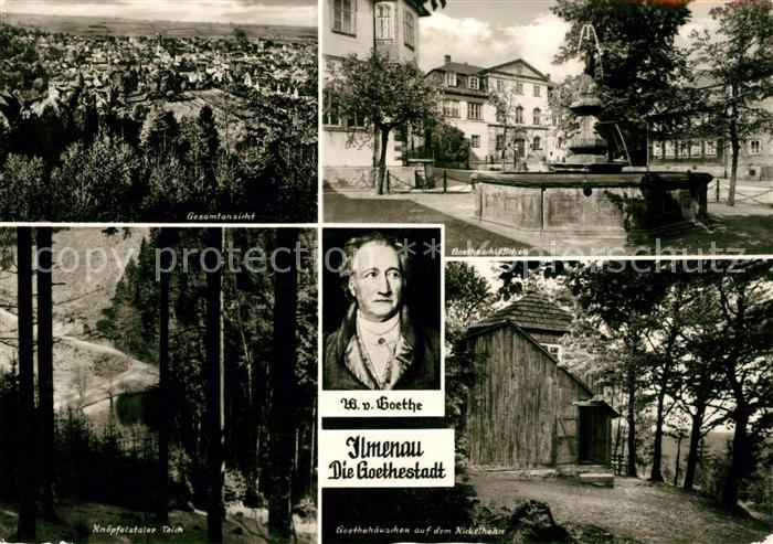 Ilmenau Thueringen Panorama Goetheschloesschen auf dem Kickelhahn Knoepfelstaler