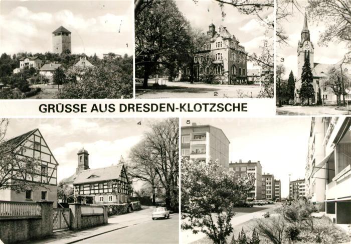 Klotzsche Wasserturm Rathaus Christuskirche Altklotzsche Neubaugebiet