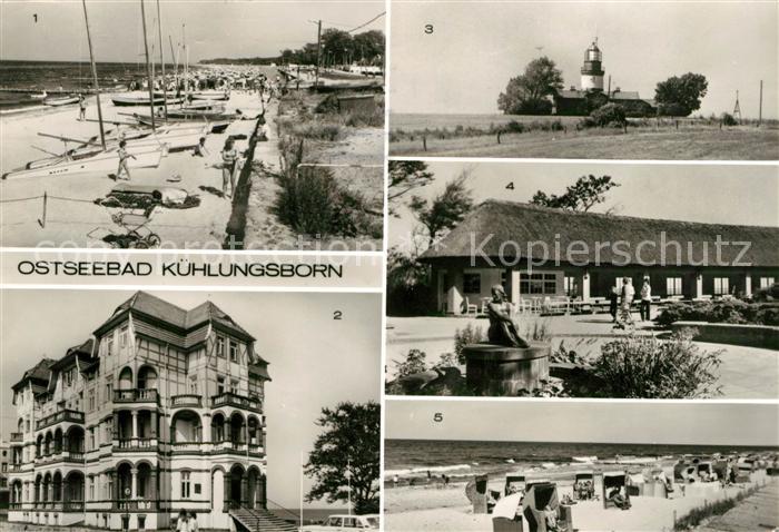 Kuehlungsborn Ostseebad Strand FDGB Erholungsheim Schloss am Meer Leuchtturm Kon