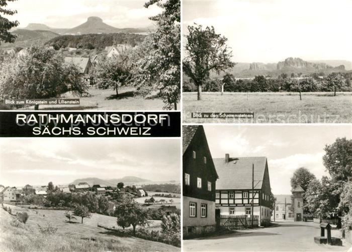 Rathmannsdorf Pirna Koenigstein Lilienstein Schrammsteine Panorama Dorfmotiv