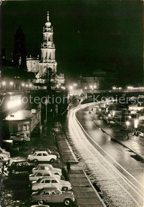 DRESDEN Elbe Bruehlsche Terrasse