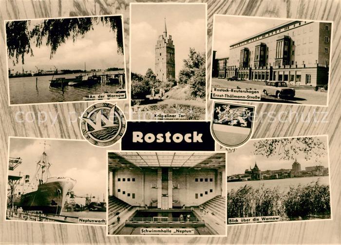 ROSTOCK CITY An der Warnow Kroepeliner Tor Thaelmann Strasse Neptunwerft Schwim