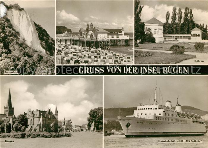 Insel Ruegen Koenigstuhl Goehren Bergen Eisenbahnfaehrschiff MS Sassnitz