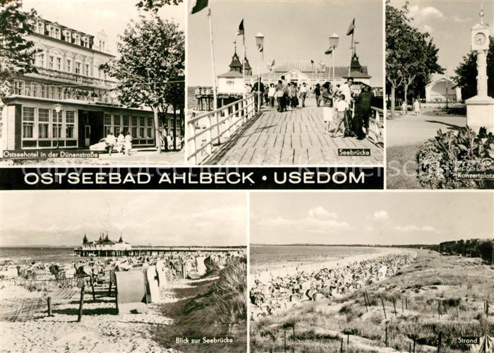 Ahlbeck Ostseebad Ostseehotel Seebruecke Konzertplatz Seebruecke Strand