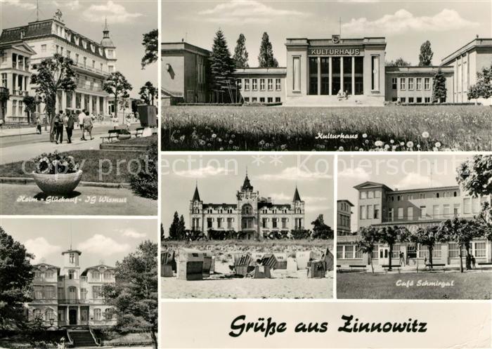 Zinnowitz Ostseebad Heim Glueckauf IG Wismut Kulturhaus Schloss Cafe Schmirgel