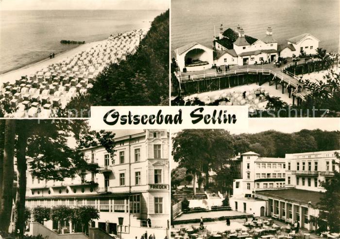 Sellin Ruegen Strand Seebruecke Erholungsheime Frieden und Einheit