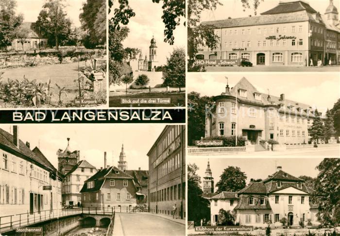 Bad Langensalza Kurpark Drei Tuerme HO Hotel Schwan Schwefelbad Storchennest Klu