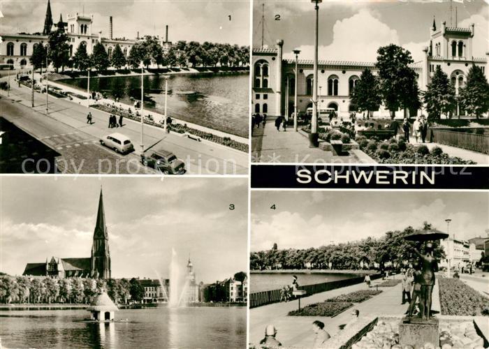 Schwerin Mecklenburg Am Pfaffenteich Neue Anlagen Kirche