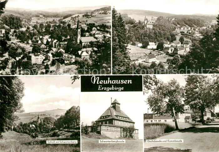 Neuhausen Erzgebirge Stadtblick Schloss Schwanenberg Schwartenbergbaude Dachsbau
