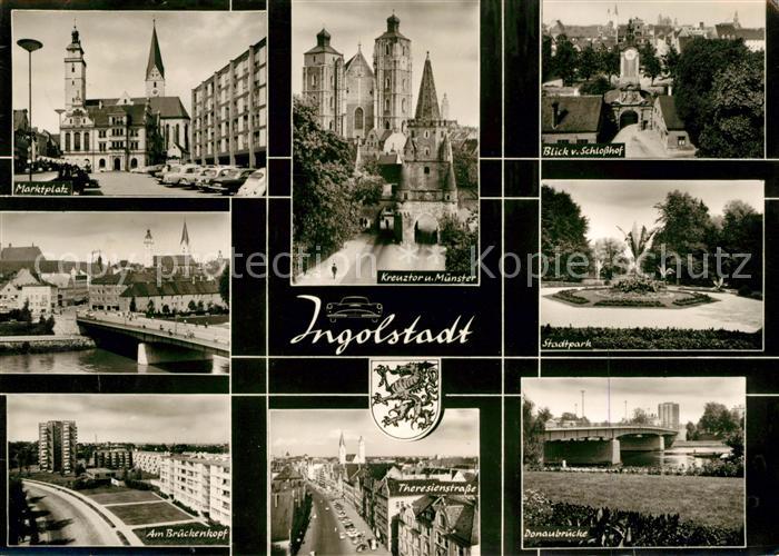 Ingolstadt Donau Marktplatz Kreuztor Muenster Schlosshof Stadtpark Brueckenkopf