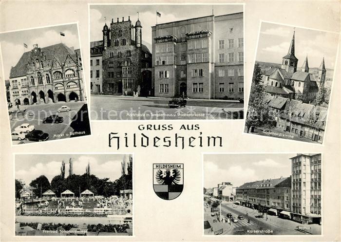 Hildesheim Markt Rathaus Templerhaus Stadtsparkasse Godehardikirche Freibad Joha