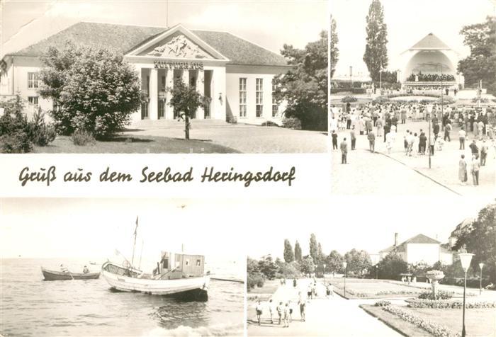 Heringsdorf Ostseebad Usedom Kulturhaus Strand Fischerboote Promenade