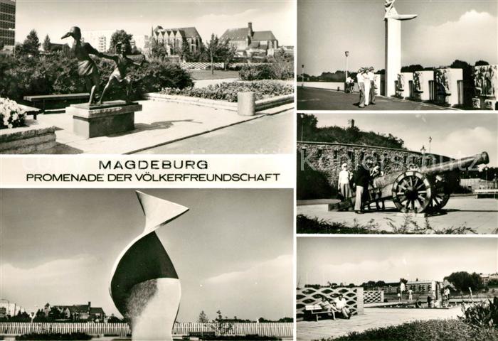 Magdeburg Promenade der Voelkerfreundschaft Teilansichten