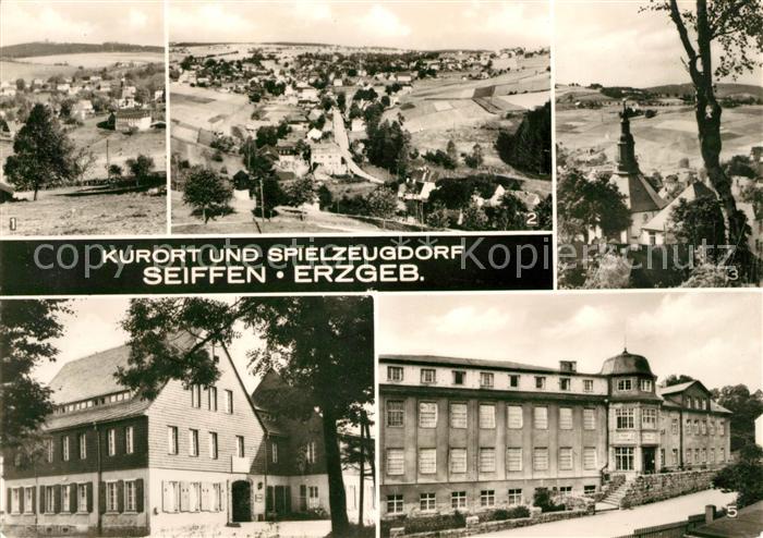 Seiffen Erzgebirge Schwartenberg Panorama Teilansicht FDGB Erholungsheim Berghof