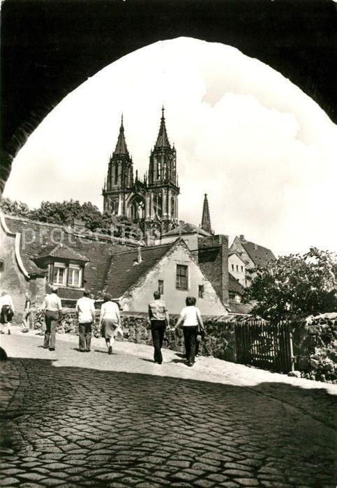 Meissen Elbe Sachsen mit Albrechtsburg und Dom
