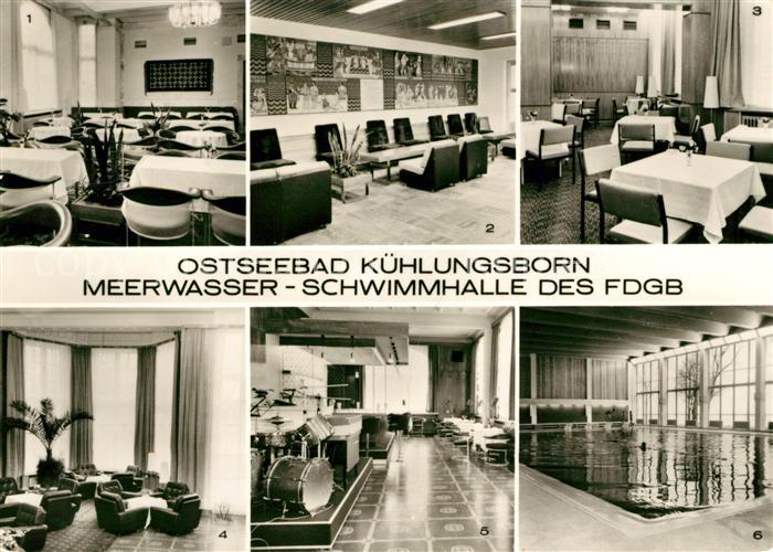 Kuehlungsborn Ostseebad Meerwasser Schwimmhalle Restaurant Speisesaal Buehne