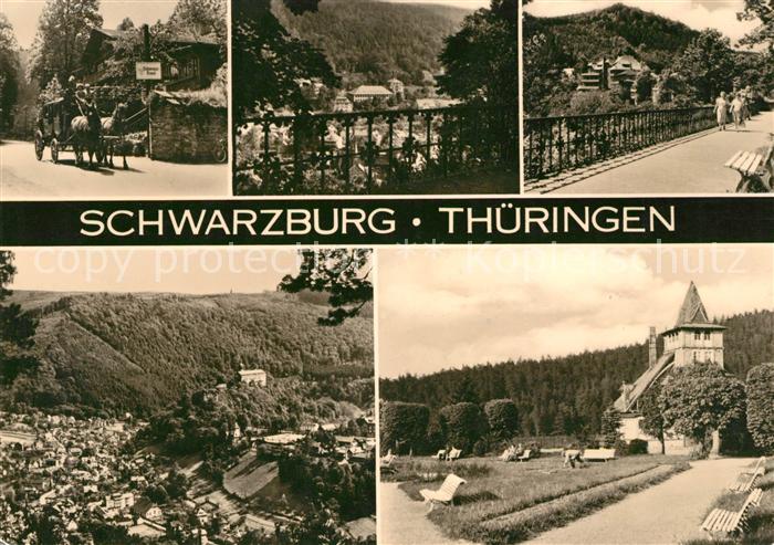 Schwarzburg Thueringer Wald Postkutsche Promenade Panorama Park