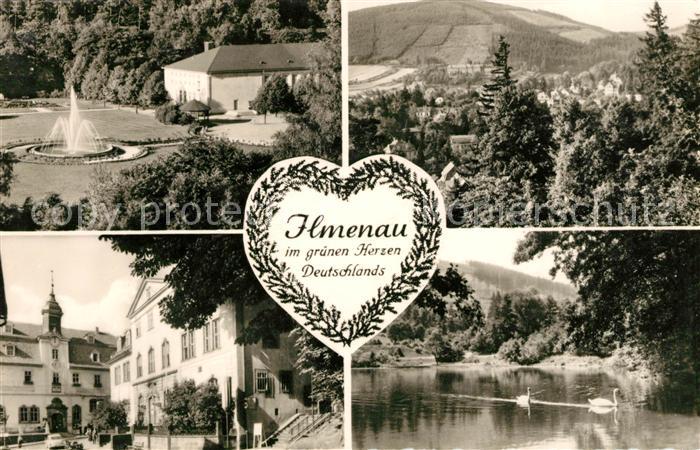 Ilmenau Thueringen Panorama Schwaene