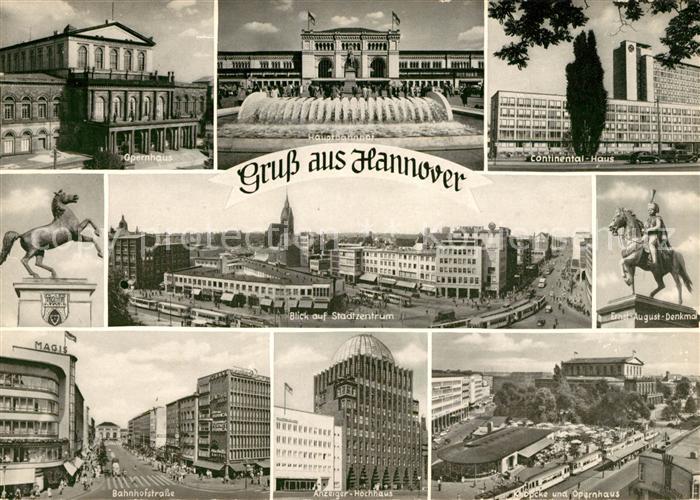 HANNOVER  CITY Opernhaus Hauptbahnhof Continental Haus Anzeiger Hochhaus