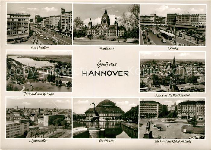 HANNOVER  CITY Steintor Rathaus Kroepke Maschsee Marktkirche Bahnhofstrasse