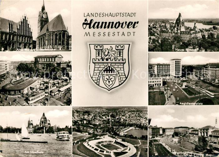 HANNOVER  CITY Altes Rathaus Marktkirche Maschsee Aegidientorplatz Hauptbahnhof