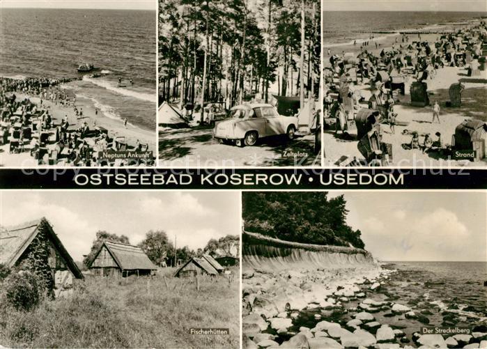 Koserow Ostseebad Usedom Neptuns Ankunft Zeltplatz Strand Fischerhuetten Strecke