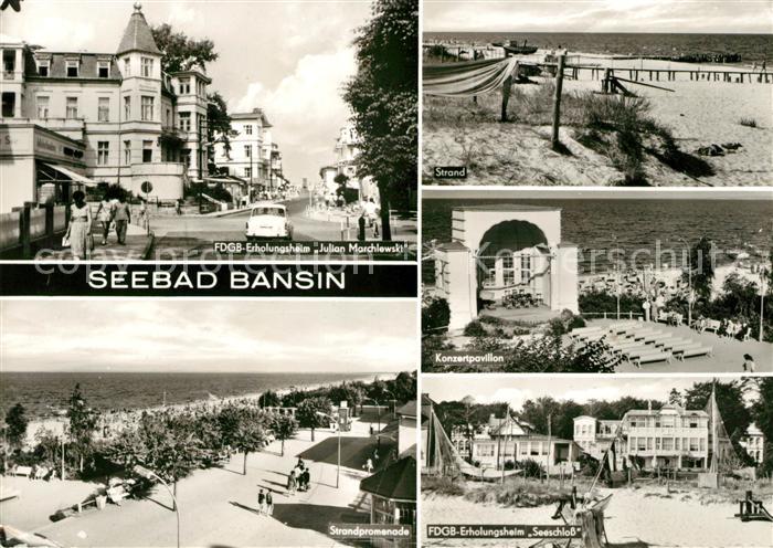 Bansin Ostseebad FDGB Erholungsheime Julian Marchlewski  Seeschloss Strand Prome