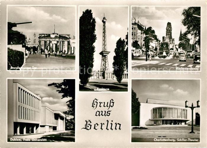 BERLIN  CITY Funkturm Kurfuerstendamm Brandenburger Tor Dahlem Freie Universitae