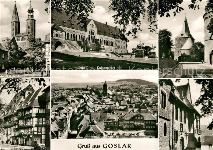 Goslar Marktkirche Kaiserpfalz Breites Tor Rathaus Fachwerkhaeuser