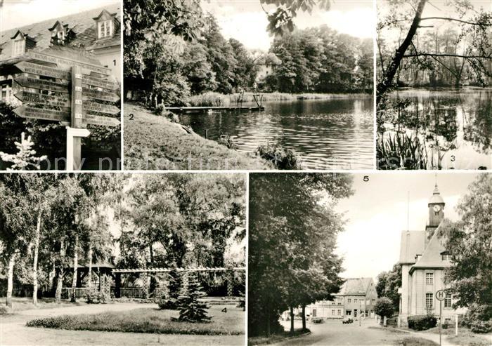 Birkenwerder Wandersaeule Badestelle Boddensee Moenchsee Rathaus