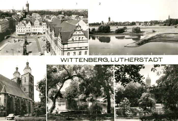 Wittenberg Lutherstadt Marktplatz Schlosskirche Elbbruecke Stadtkirche Schwanent