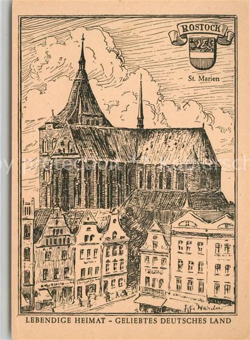 ROSTOCK  CITY Sankt Marien Kuenstlerkarte