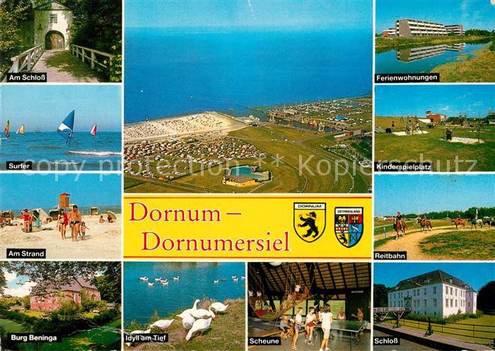 Dornumersiel Am Schloss Fliegeraufnahme Ferienwohnungen Kinderspielplatz Strand