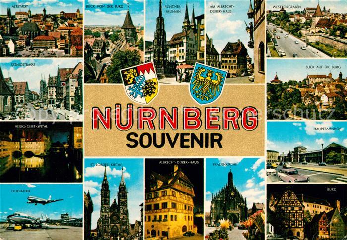 Nuernberg Altstadt Brunnen Albrecht Duerer Haus Westtorgraben Koenigstrasse Burg