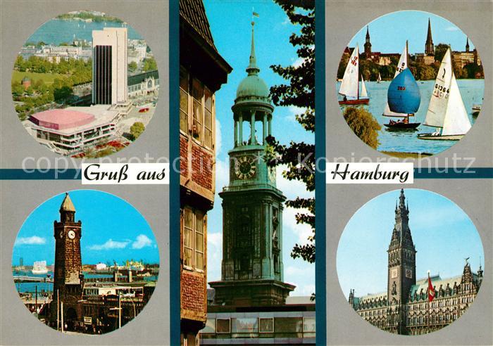 Hamburg Hochhaus Bahnhof Michaeliskirche Segelpartie Parlament