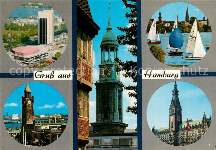 Hamburg Hochhaus Bahnhof Michaeliskirche Segelpartie Parlament