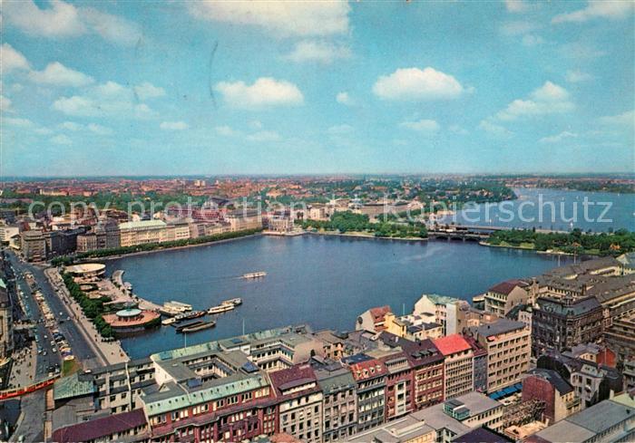 Hamburg Binnen und Aussenalster Fliegeraufnahme
