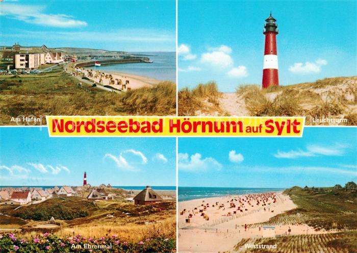 Hoernum Sylt Am Hafen Leuchtturm Am Ehrenmal Weststrand