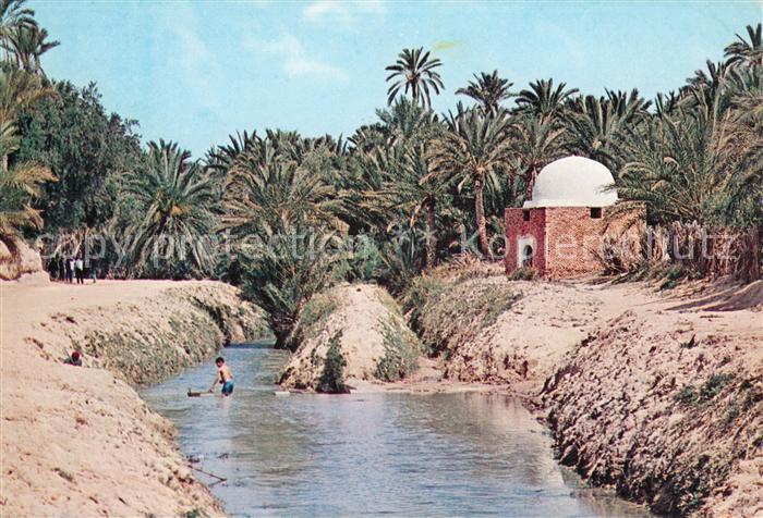 Tozeur Fluss und Marabutsgrab in der Oase