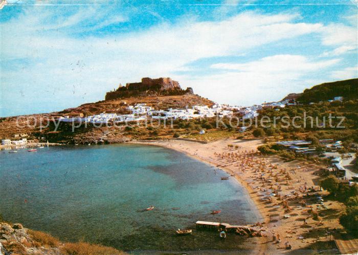 Lindos Lindo Strand mit Akropolis